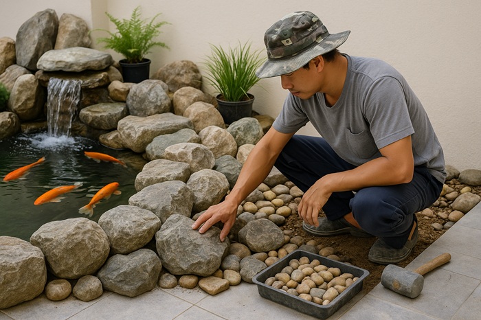 Thi công hồ cá – tiểu cảnh